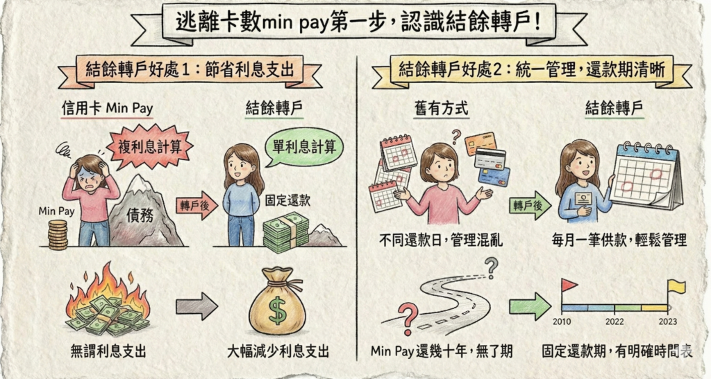 逃離卡數min pay第一步,認識結餘轉戶!
